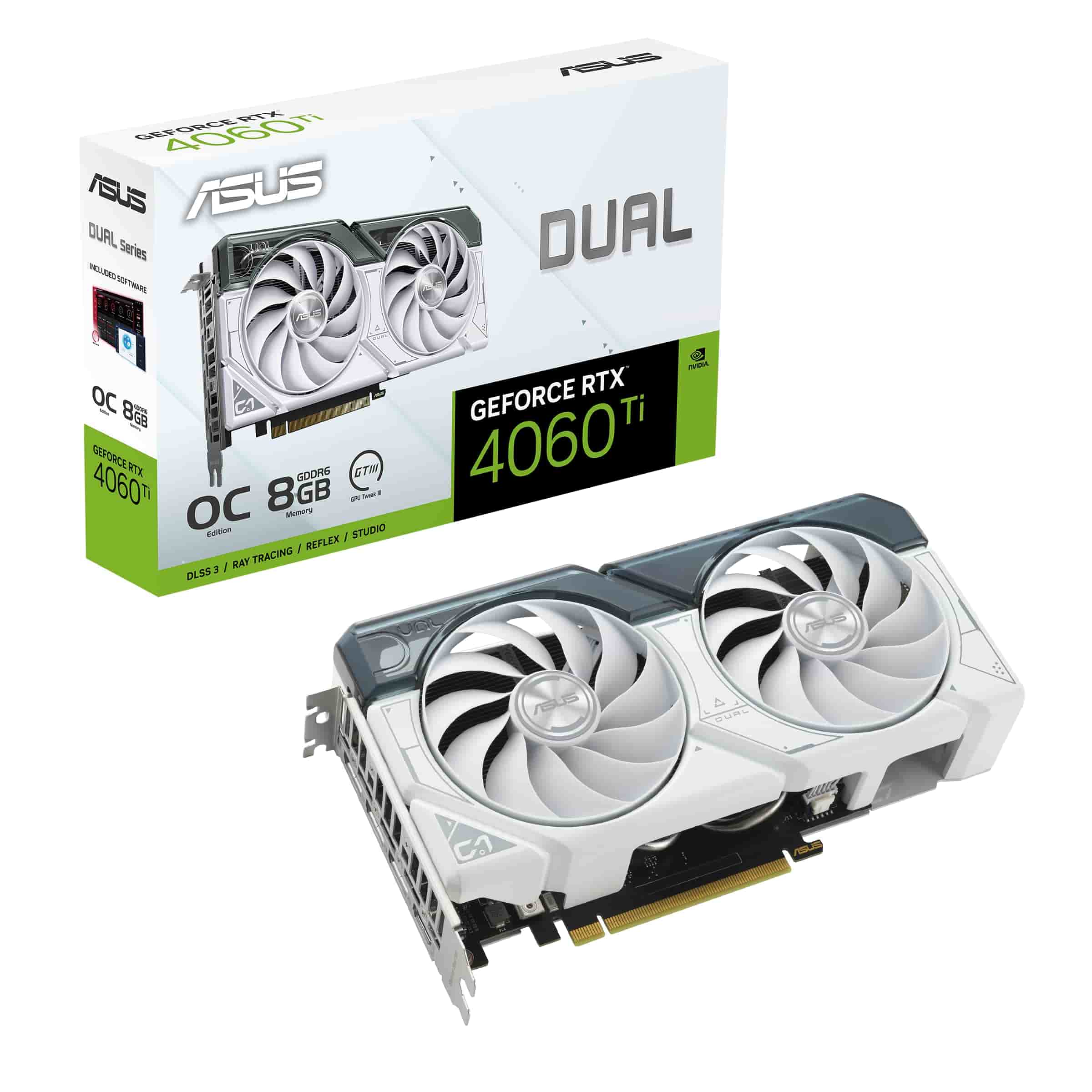GPU RTX 4060TI 8GB OC ASUS DUAL WHITE